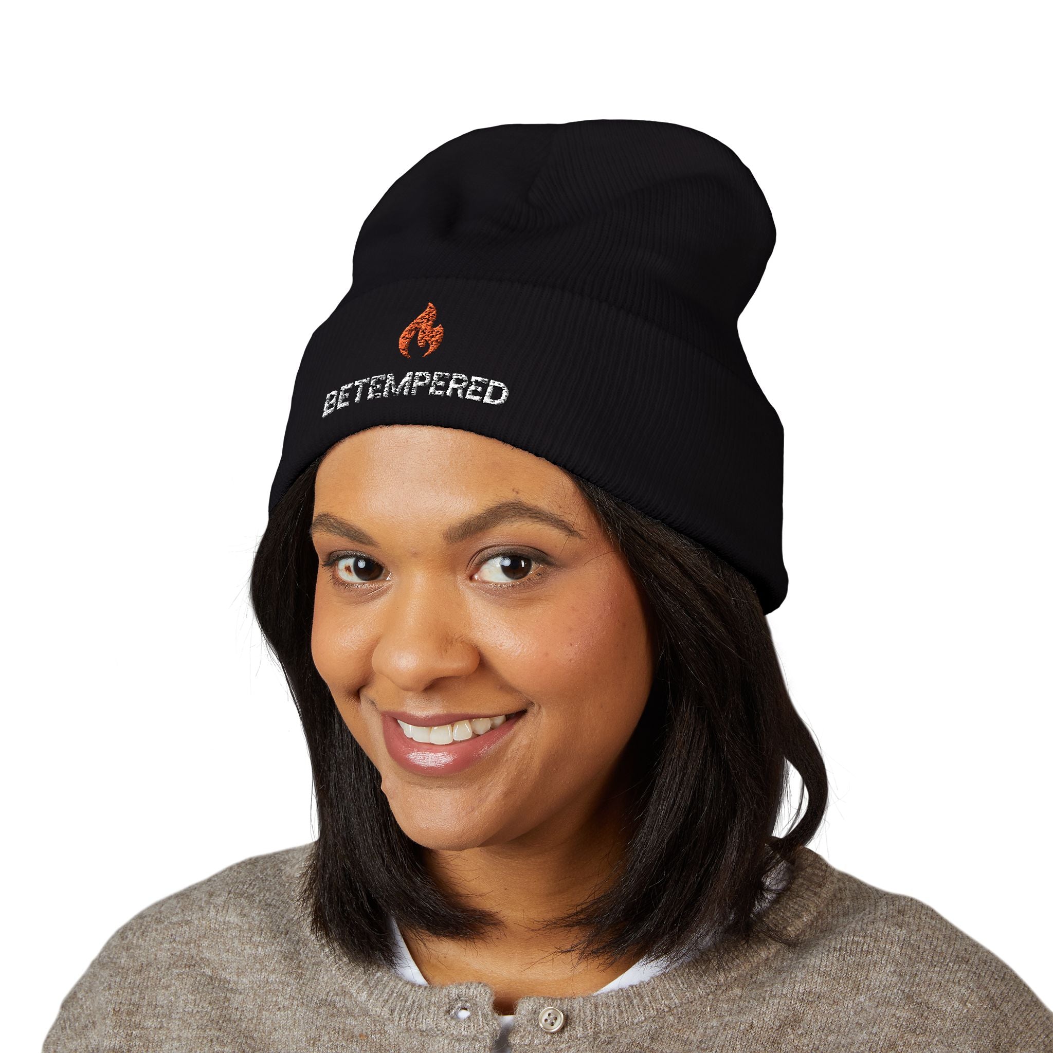Embroidered Beanie - Betempered Classic Cuffed Hat for Winter Style