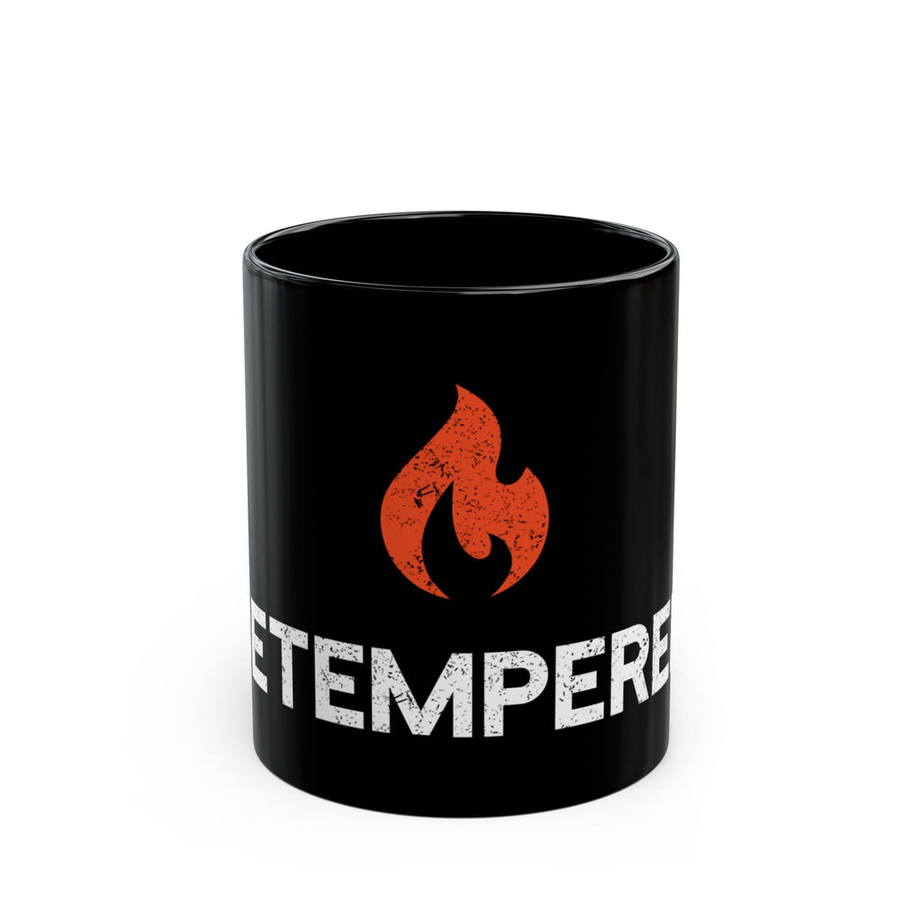 Fire Tempered Mug - Black Ceramic Coffee Cup (11oz)
