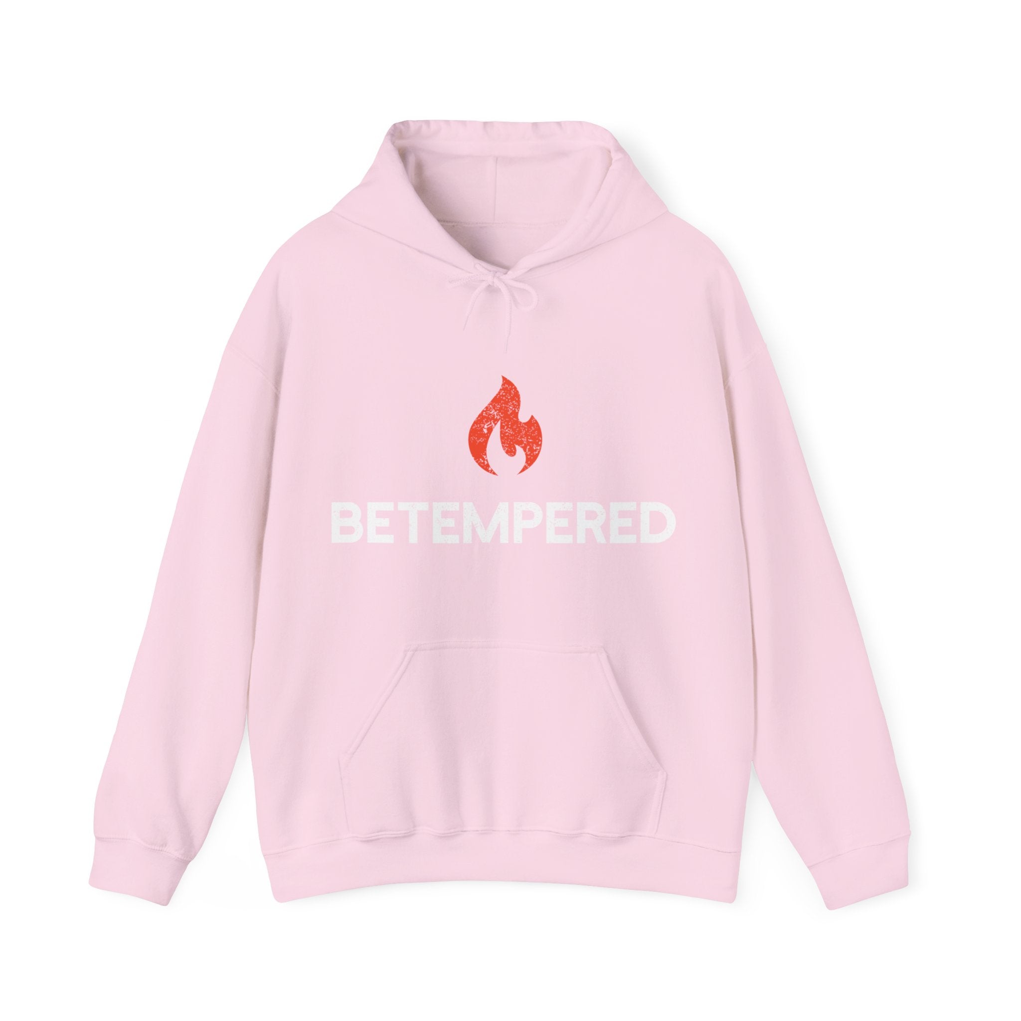 Unisex Heavy Blend Hoodie - 'BETEMPERED' Flame Design for Cozy Style