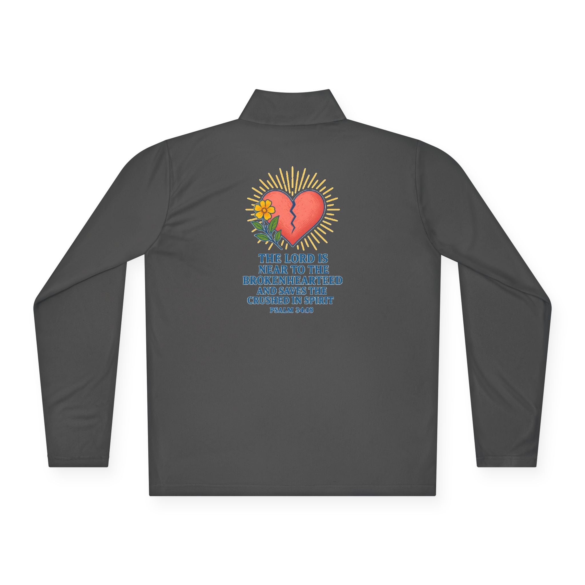 Quarter-Zip Pullover — ’The Lord Is Near to the Brokenhearted’ Scripture Pullover