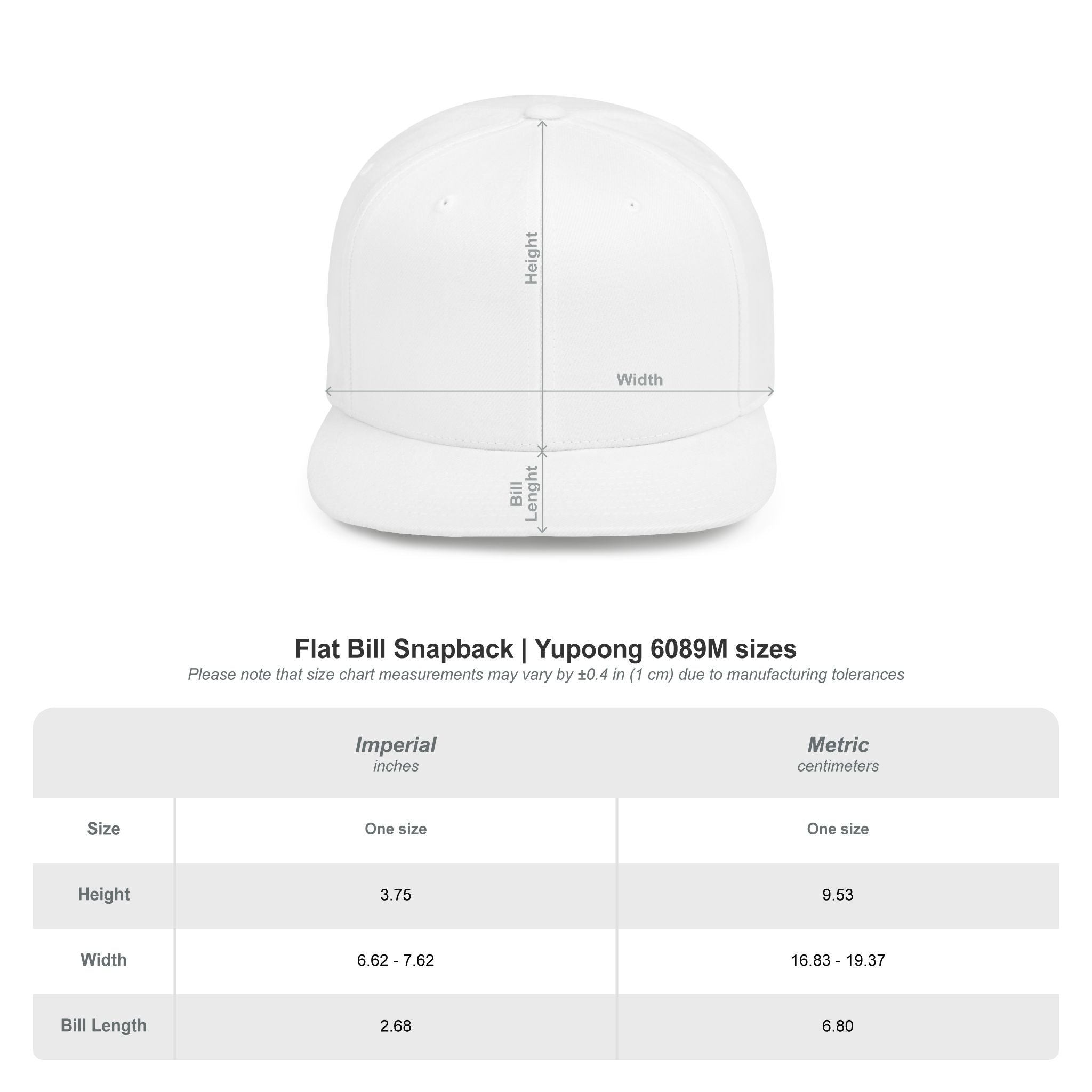 Stylish Flat Bill Snapback BeTempered Hat