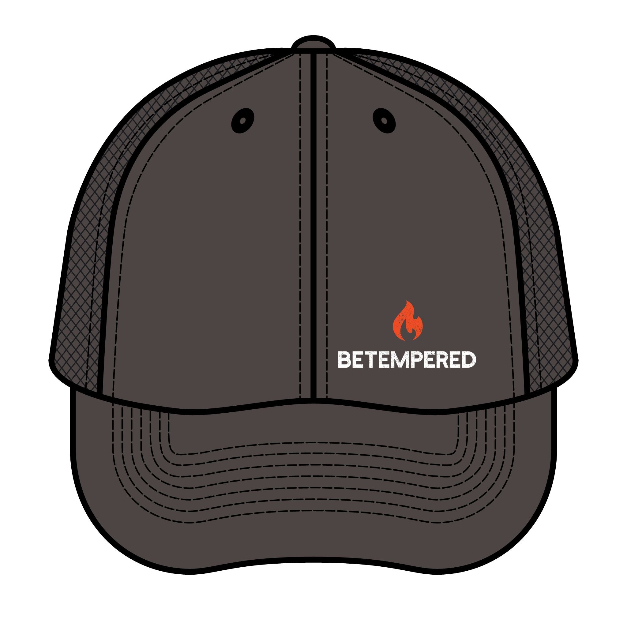 Retro Trucker Hat with Fire Design - Stylish Casual Headwear