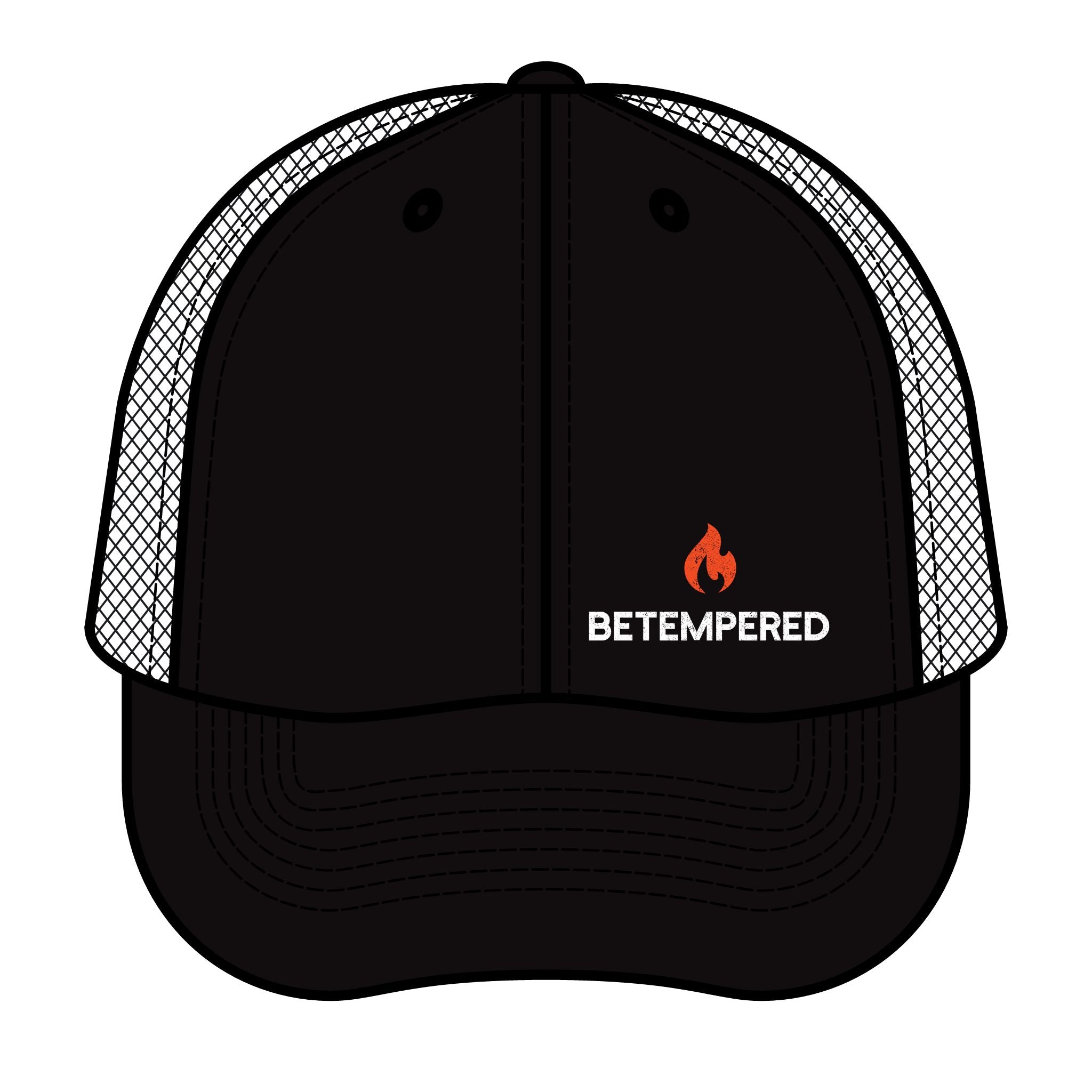 Retro Trucker Hat with Fire Design - Stylish Casual Headwear